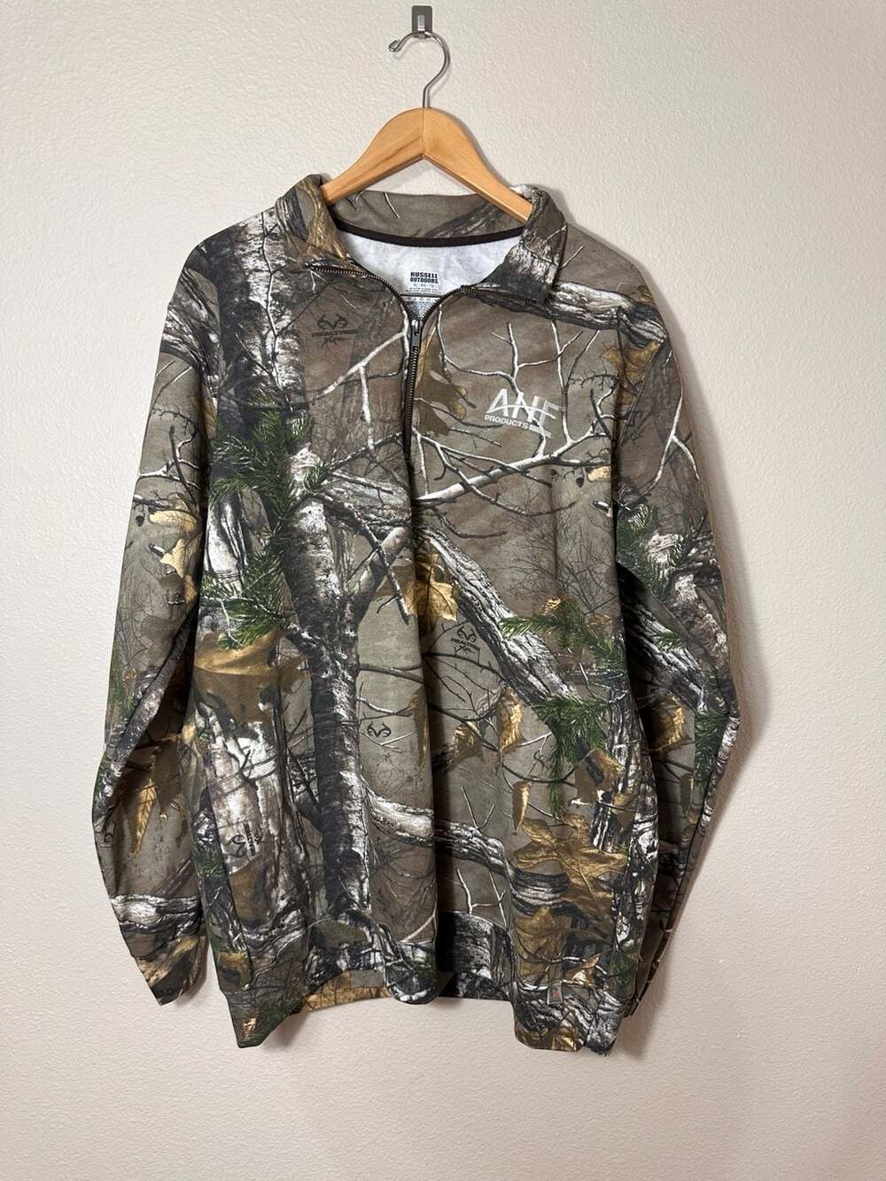 Russell Outdoors Realtree Camo Quarter Zip Pullover Sweatshirt